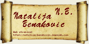 Natalija Benaković vizit kartica